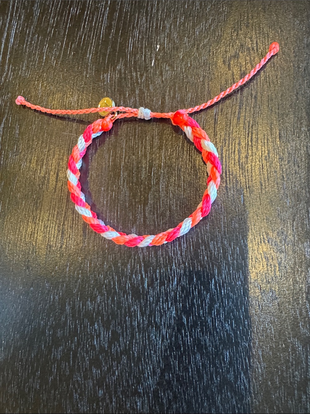 Braided Pura Vida Bracelet - Neon Pink, Coral, White